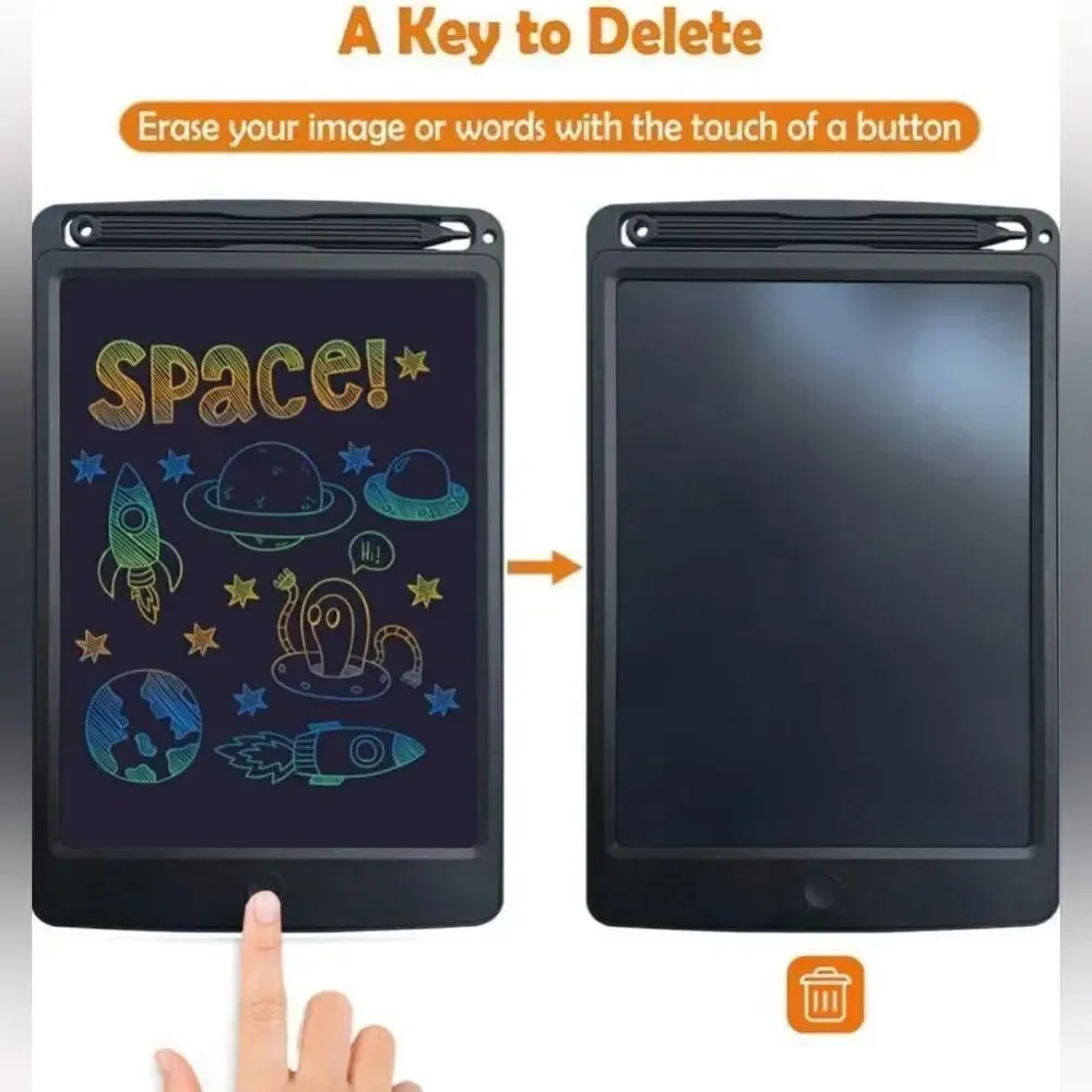 10” Black LCD Writing Tablet For Toddlers Doodle Drawing Board NIB